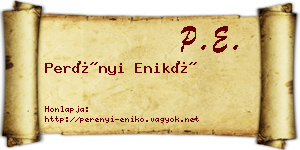 Perényi Enikő névjegykártya